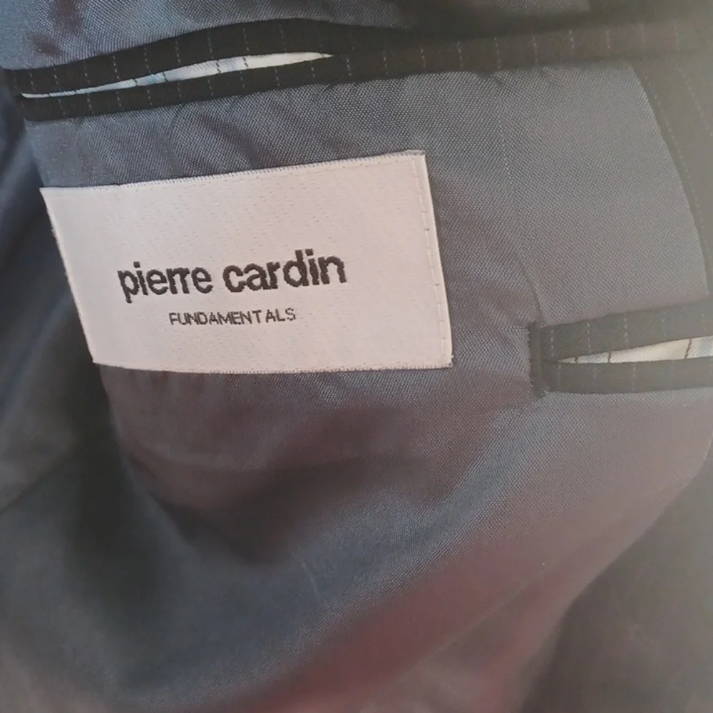 Pierre Cardin Blazer Wool  40L Black with Blue stripe
